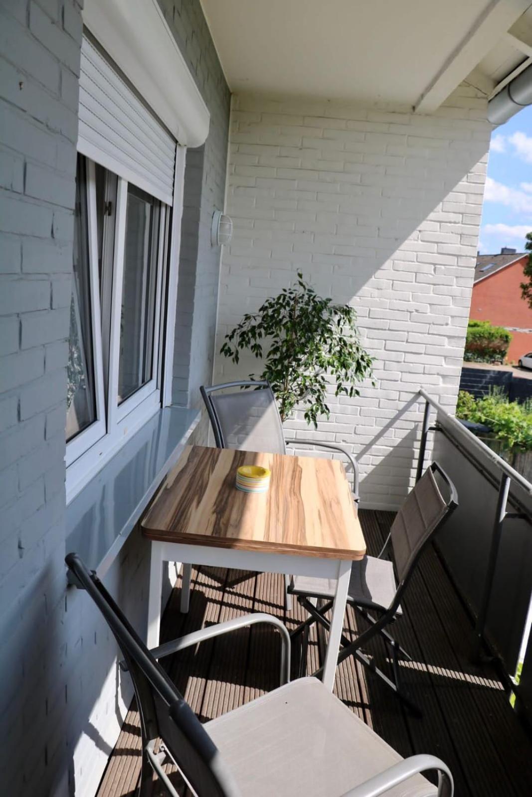 Ecocube Apartment2 Meppen14, Balkon, Kueche, Waschmaschine Luaran gambar