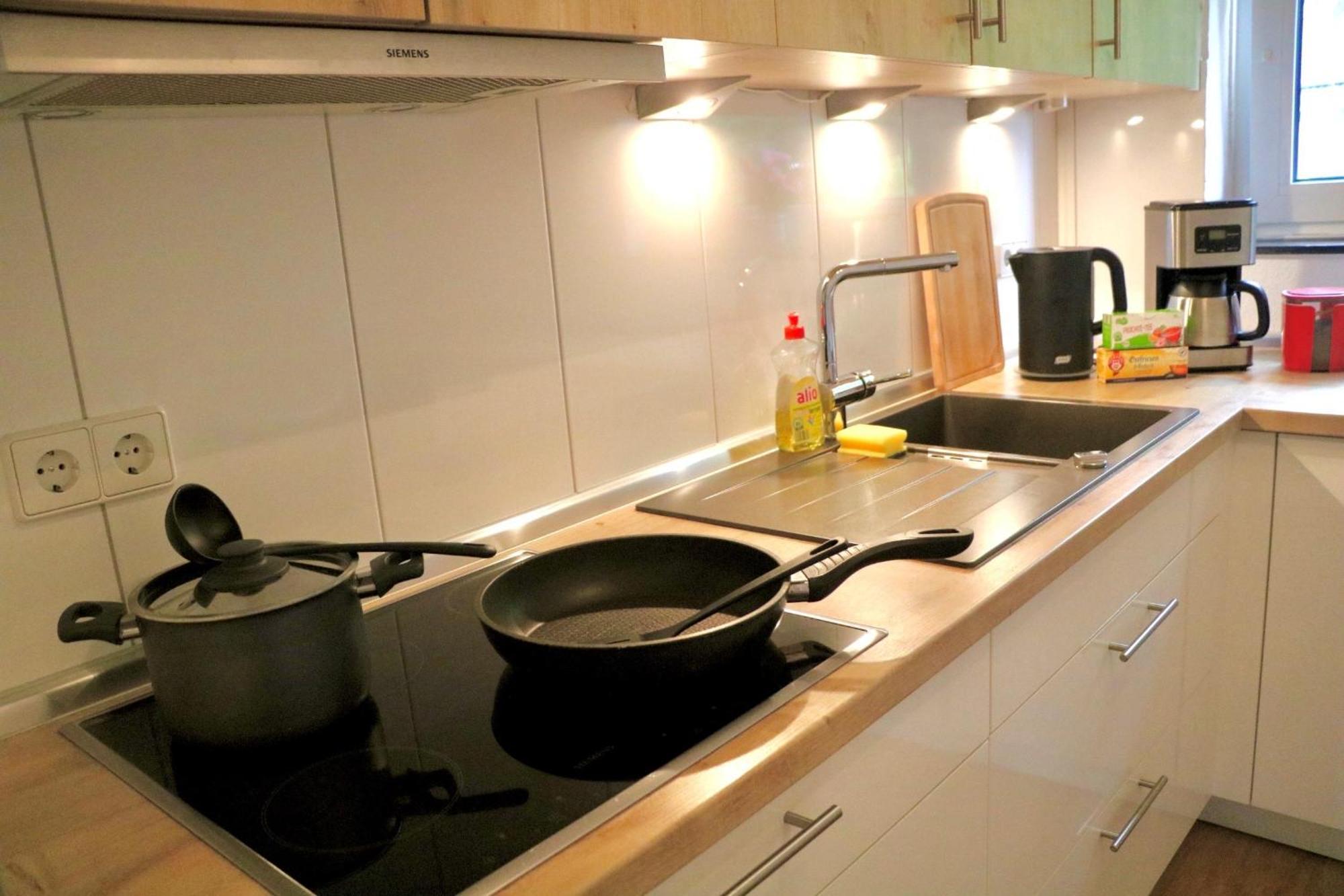 Ecocube Apartment2 Meppen14, Balkon, Kueche, Waschmaschine Luaran gambar