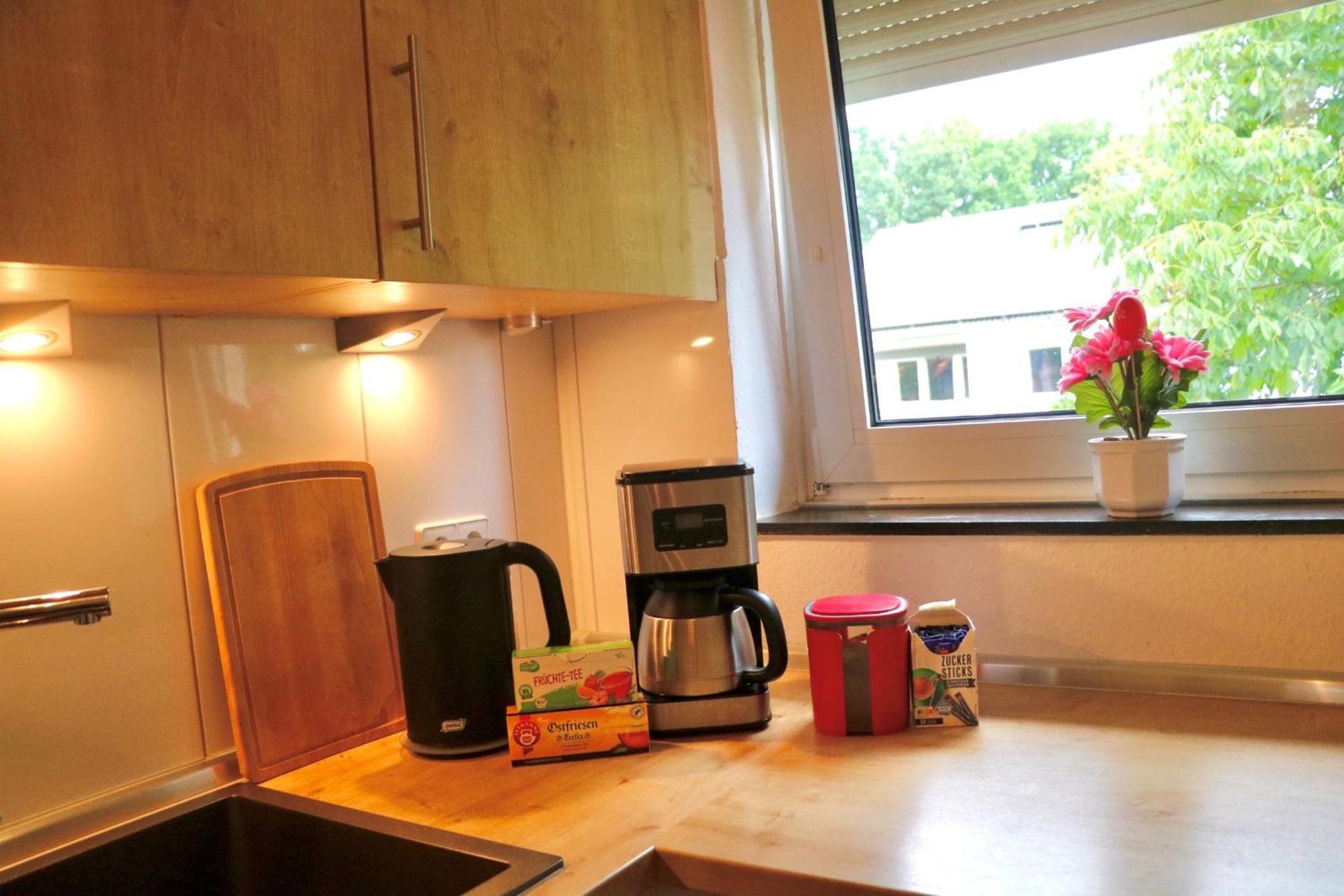 Ecocube Apartment2 Meppen14, Balkon, Kueche, Waschmaschine Luaran gambar