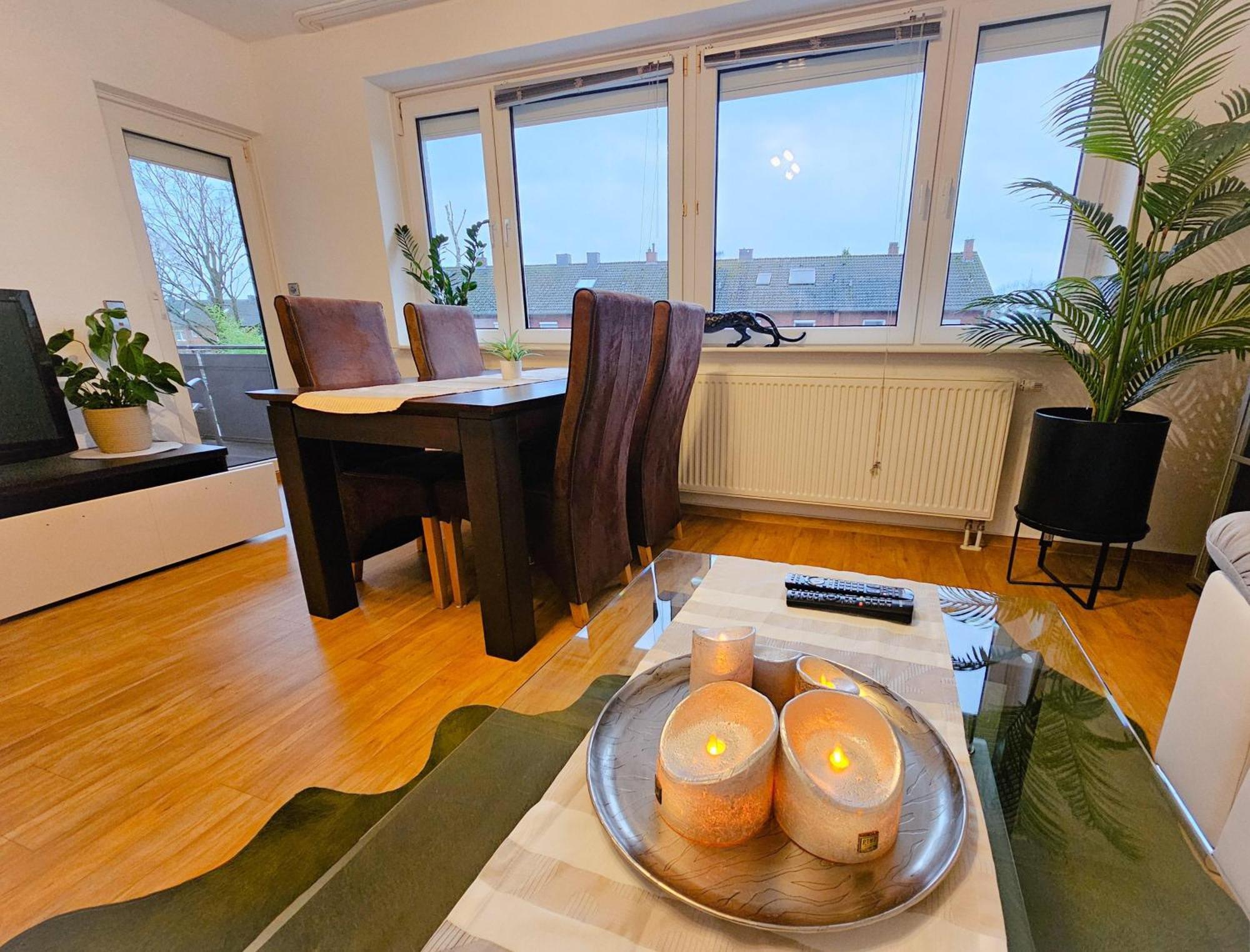 Ecocube Apartment2 Meppen14, Balkon, Kueche, Waschmaschine Bilik gambar